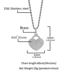 Jewelry Zircon Love Lock Necklace Design Sense Pendant St. Valentine's Spectrum