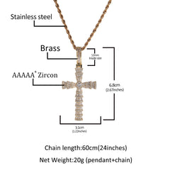 Jewelry Pendant Real Gold Copper Plated Zircon Cross Necklace Crosses Spectrum