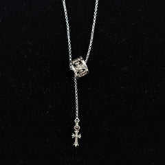 CHH Chrome heart Cross Necklace Vintage Hollow Circle Cross Pendant Versatile Men and Women