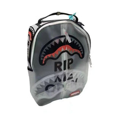 RIP ME OPEN Bag Shark teeth spoof Shark Sport Backpack Student Transparent Volume Leisure Travel