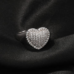 Rings Copper Set 5A Zircon Couple Ring Love Ring Spectrum St. Valentine's