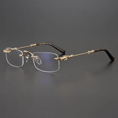 CHH Chrome Hearts Glasses Japanese Sven Versatile Handmade Frameless Retro Pure Titanium Square Glasses Frame