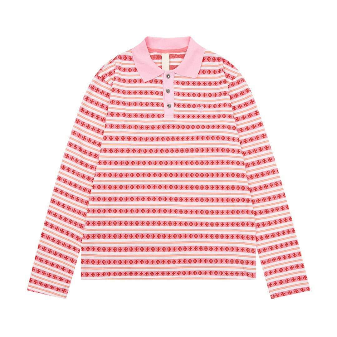 CHH Heart Long Sleeve Shirt Fashion Loose Long Sleeve Shirt