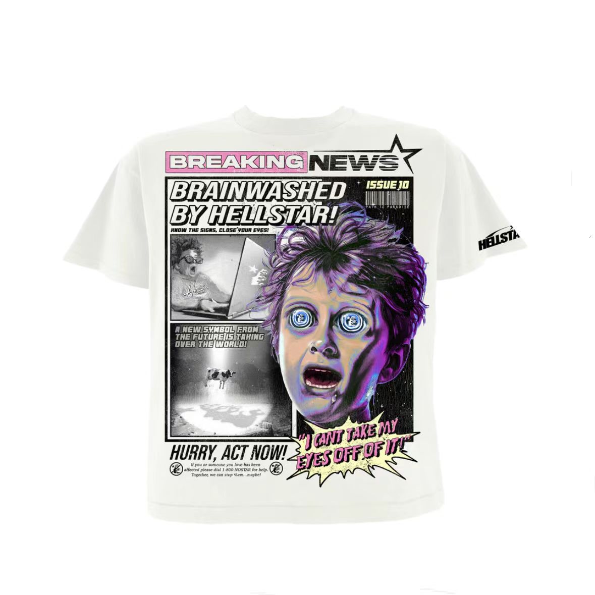 Hellstar T Shirt Graffiti Printing Pure Cotton High-quality pure cotton high-street clothing