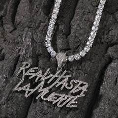 Jewelry Diamond Double Letter Pendant Necklace Jewelry Word Up rapper Spectrum