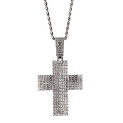 Jewelry Square Zirconium Full Diamond Cross Pendant Punk Street Trendy Crosses Spectrum St. Valentine's