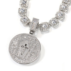Jewelry Summer Cross Pendant Full Diamond Necklace Spectrum Far East
