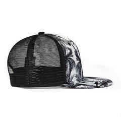 Trendy flat brimmed snapback hatsmesh wide brim sun shade