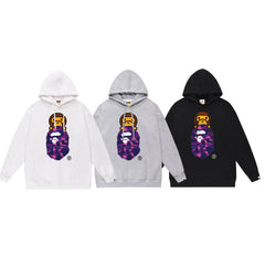 Bathing Ape Bape Hoodie Autumn/Winter Letter Print Loose Hoodie Pullover Ape Sweater
