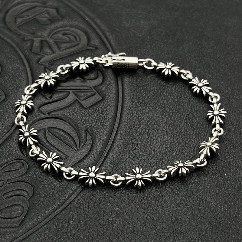 CHH Chrome heart Cross Bracelet Men's and Women's Sterling Silver Vintage
