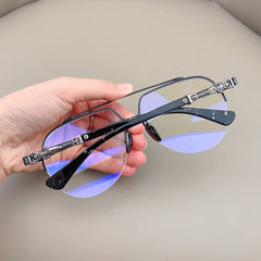 CHH Chrome Hearts Glasses Titanium Half Frame Myopia Glasses Frame