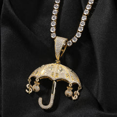 Jewelry Fashion Zircon Umbrella Pendant hiphop Spectrum