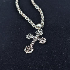 CHH Chrome heart Cross Necklace Men's and Women's Sterling Silver Vintage Large Pendant