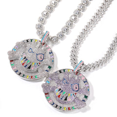 Jewelry Necklace Hip Hop Micro Zircon Metal Wind rapper Dog Tags Spectrum
