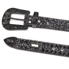 Hip-hop punk rhinestone belt skull dark style