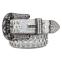 Hip-hop punk rhinestone belt skull y2k punk wide belt