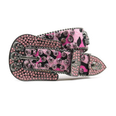 Hip-hop punk rhinestone belt gun color zinc alloy ghost head