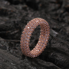 Rings Copper Zircon Full Diamond Ring hiphop Spectrum Royalty