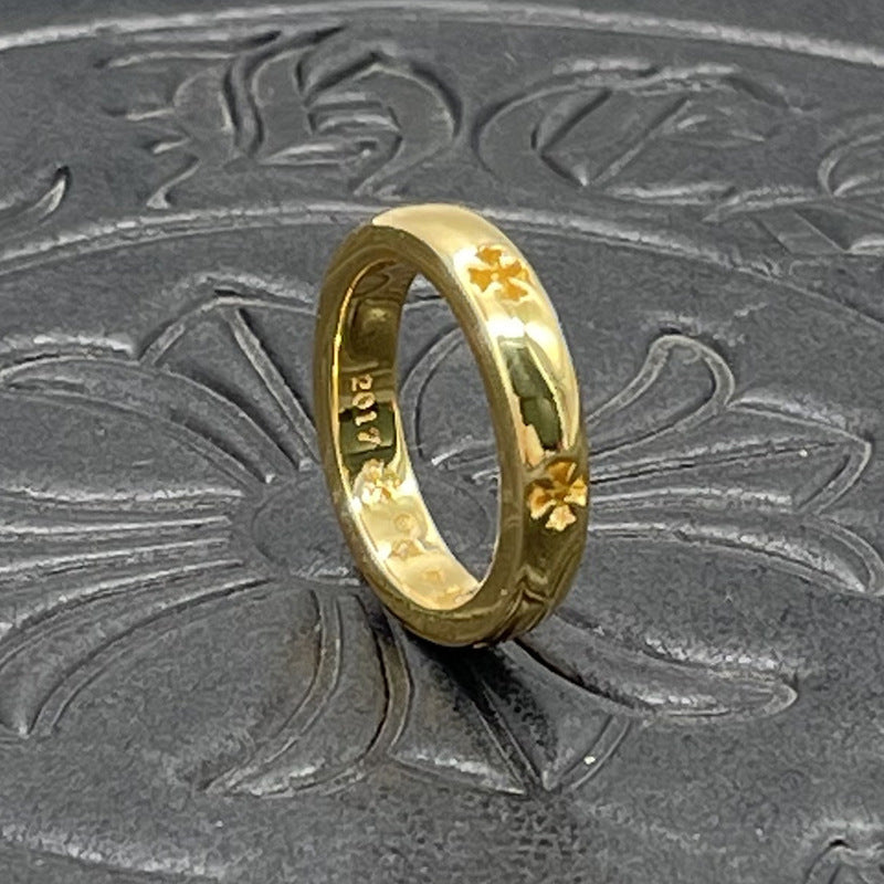 CHH Chrome heart Cross Ring Golden Cross