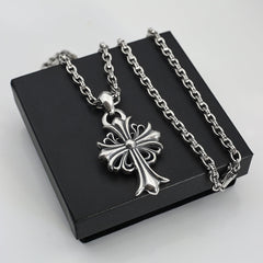 CHH Chrome heart Cross Necklace Classic Cross Flower Design Men's and Women's Necklaces