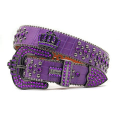 Hip-hop punk rhinestone belt crown rhinestone