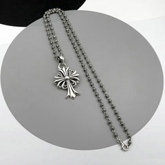 CHH Chrome heart Cross Necklace Classic Cross Flower Men's and Women's Design Pendant