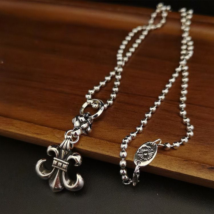 CHH Chrome heart Cross Necklace Cross Scout Flower Men's and Women's Vintage Necklace