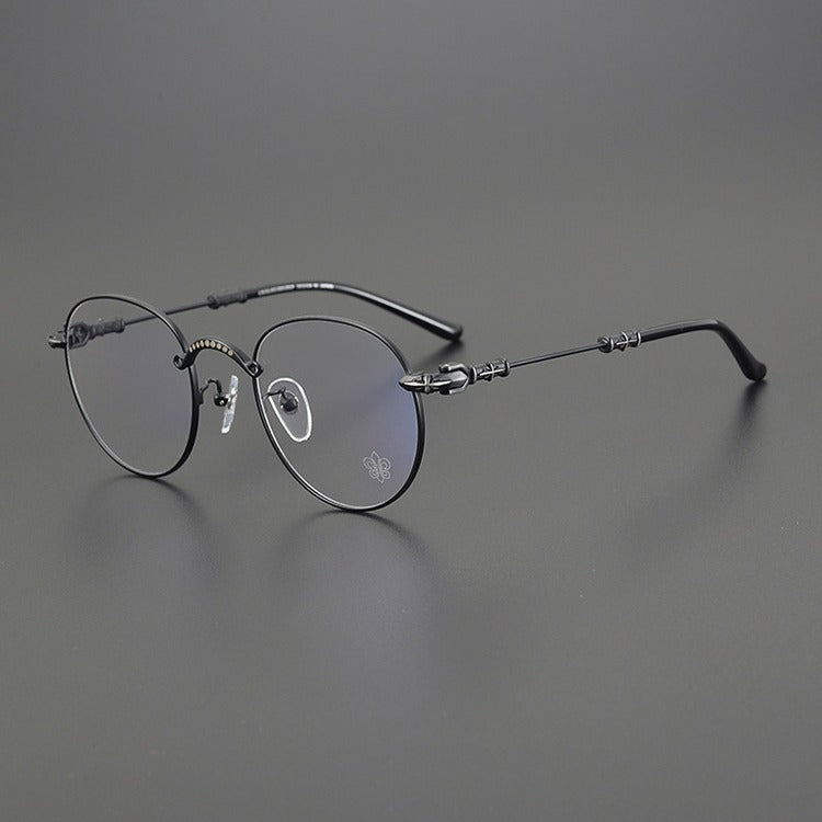 CHH Chrome Hearts Glasses Versatile Literary Retro Round Frame Plain Myopia Glasses Frame