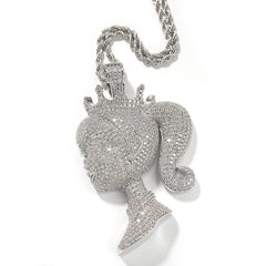 Jewelry ins Crown Barbie Pendant Necklace Copper with Zircon Angel Pieces Royalty Spectrum St. Valentine's