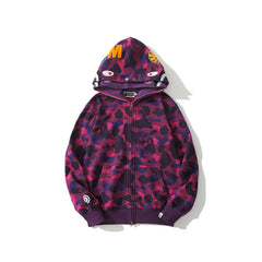 Ape Hoodie Camouflage Two Hat Cardigan Zipper