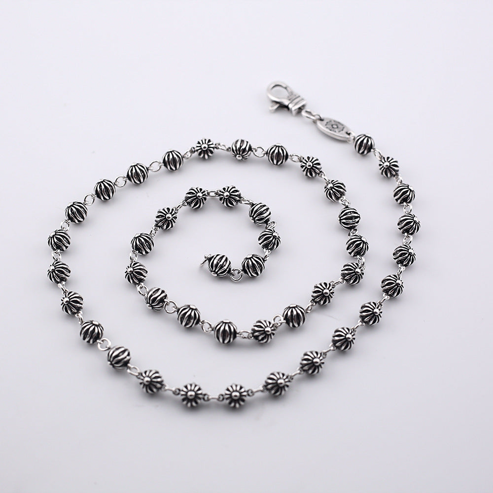 CHH Chrome heart Cross Necklace Cross Flower Versatile Simple Men's and Women's