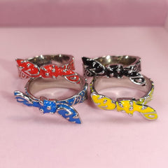 Rings Ring Copper Oil Dripping Cashew Flower Spectrum St. Valentine's