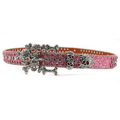 Hip-hop punk rhinestone belt rhinestone skull loose