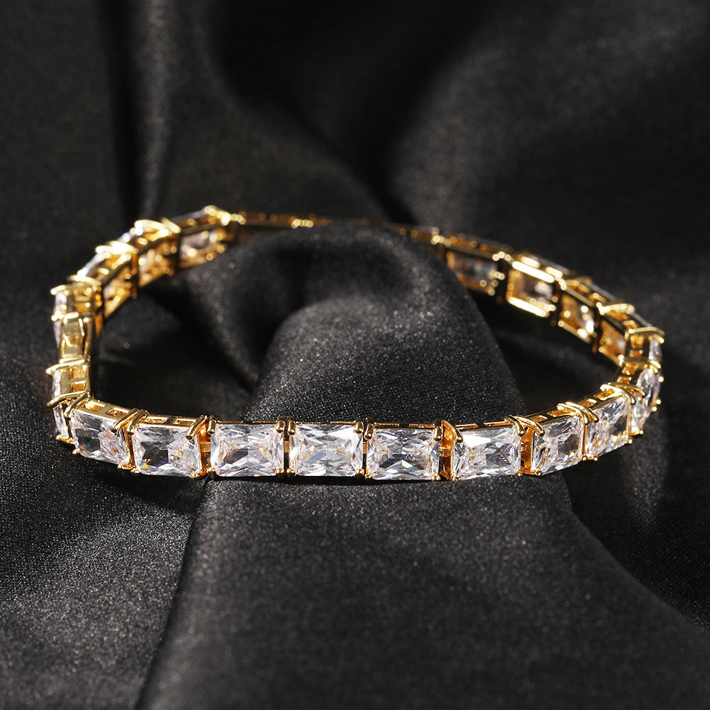 Bracelet Hip Hop Cube Zircon Bracelet Fashion Spectrum Royalty