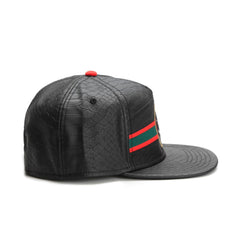 Trendy flat brimmed snapback hatsleather metal logo adjustable