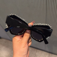 Trendy punk glasses flash diamond