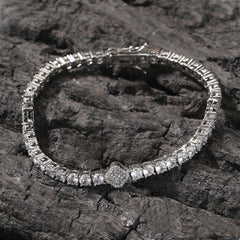 Bracelet Copper Zircon Diamond Clover Tennis Chain Light Luxury Spectrum St. Valentine's