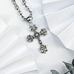 CHH Chrome heart Cross Necklace Men's and Women's Sterling Silver Vintage Large Pendant