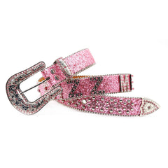 Hip-hop punk rhinestone belt with letter accessories