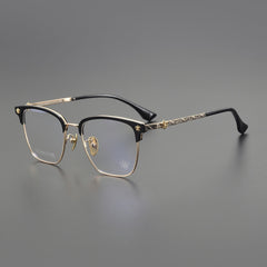 CHH Chrome Hearts Glasses Dragon Totem Half Frame Anti-Blue Pure Titanium Retro Myopia Glasses Frame