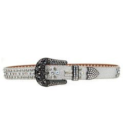 Hip-hop punk rhinestone belt skull y2k punk wide belt
