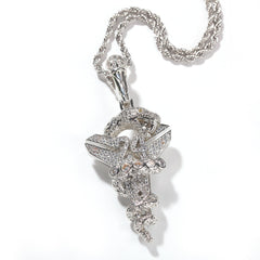 Jewelry Hip Hop Kobe Black Mamba Viper Cross Pendant Necklace Angel Pieces Animal
