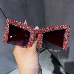 Trendy punk glasses cat eyes with diamonds