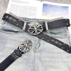 Chh Chrome Hearts  Belt Vintage Cowboy Punk Skull