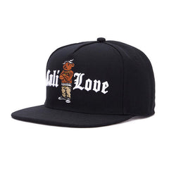 Trendy flat brimmed snapback hatscee love cap adjustable