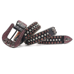 Hip-hop punk rhinestone belt skull y2k punk style