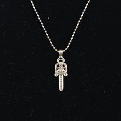 CHH Chrome heart Cross Necklace Vintage Single Sided Sword Pendant Pearl Bead Necklace