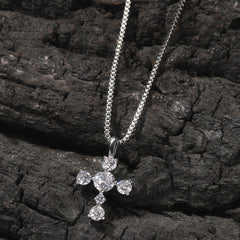 Jewelry Hip Hop S925 Silver Zirconium Claw Crosses Spectrum St. Valentine's Royalty