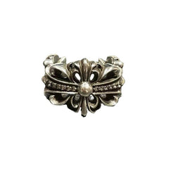 CHH Chrome heart Cross Ring with Diamonds in White Gold