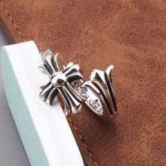CHH Chrome heart Cross Ring Personality Fashion